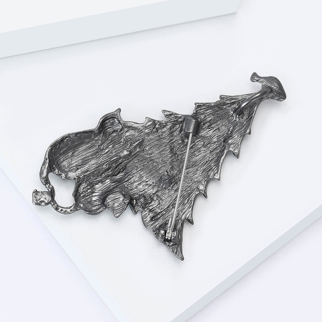 Broche navideño de dos tonos con diseño festivo de árbol de Navidad esmaltado, gato y pez - image 11