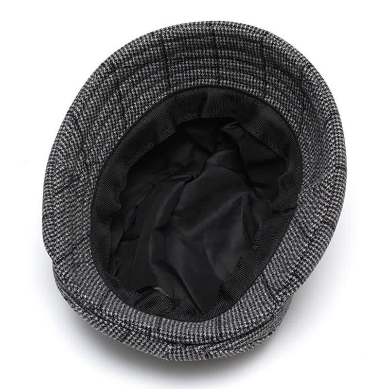 Boina cálida con lazo a cuadros para mujer - image 4