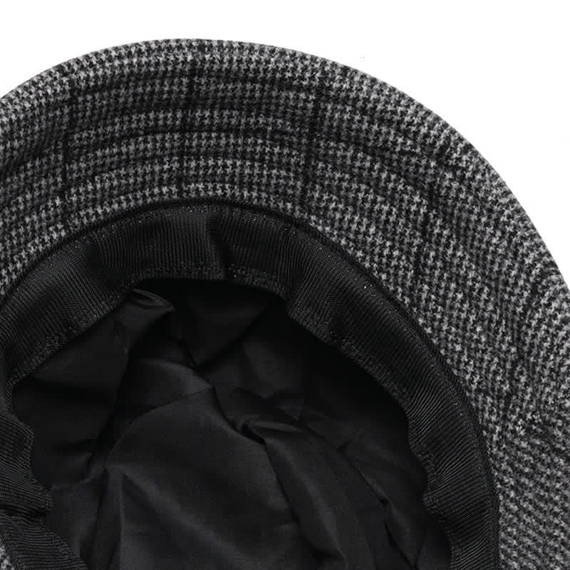 Boina cálida con lazo a cuadros para mujer - image 3