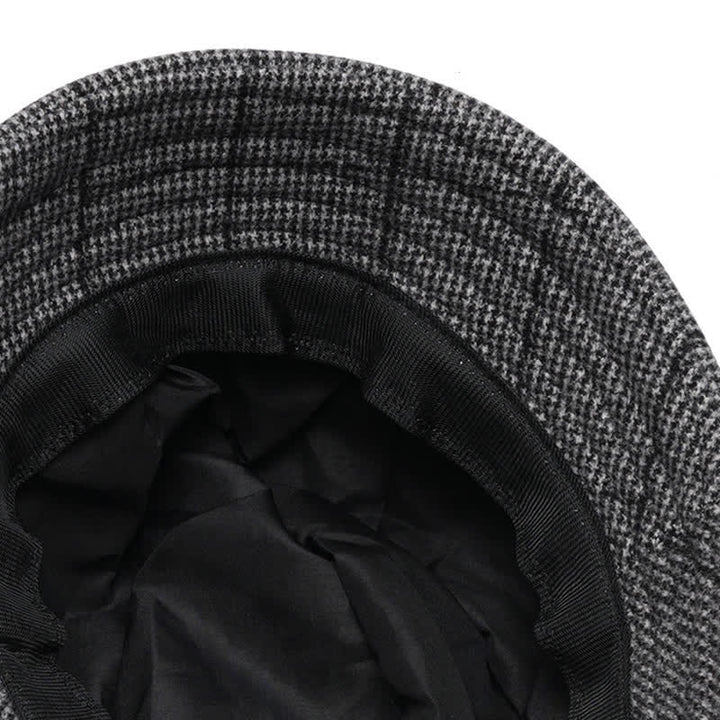 Boina cálida con lazo a cuadros para mujer - image 3