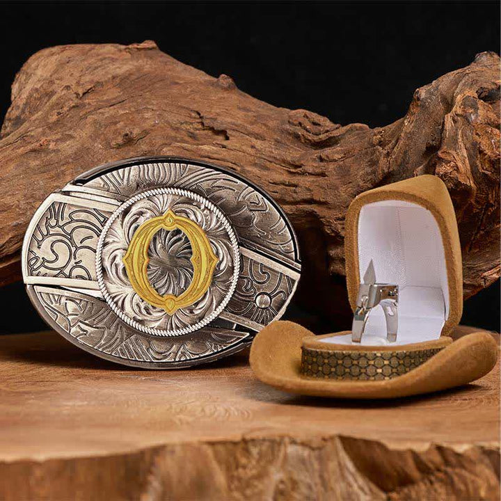 Juego de anillos funcionales con hebilla de cinturón y cuchillo oculto con letra inicial DIY - O - Sin cinturón - image 20