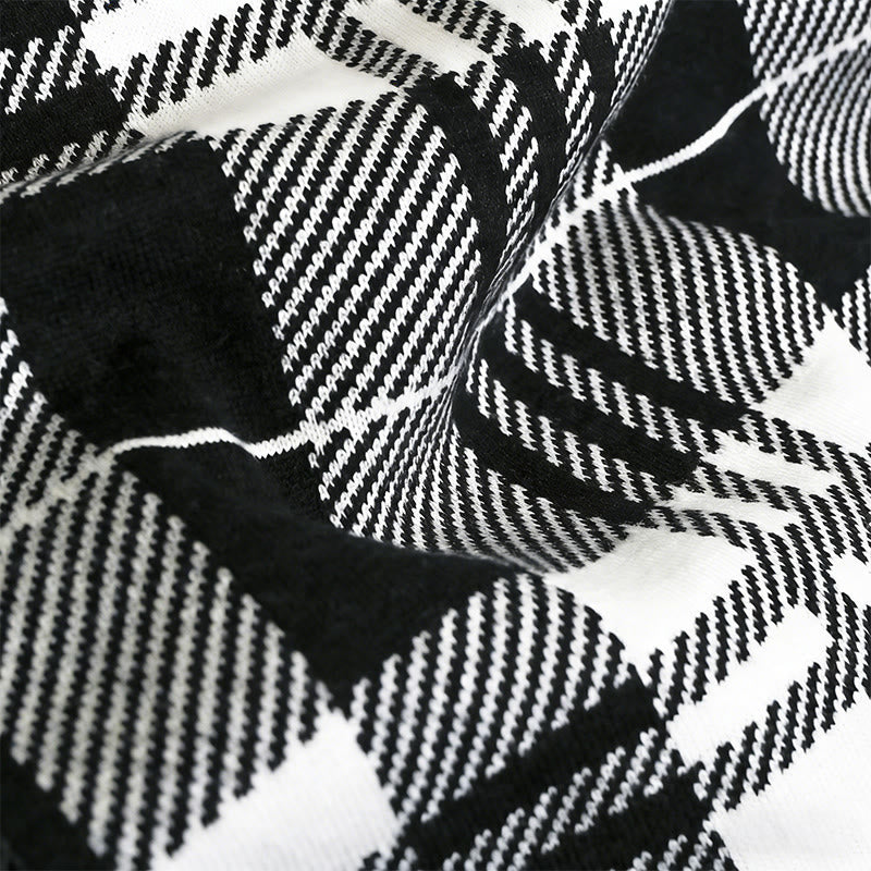 Bufanda de invierno acogedora con cuadros texturizados y elegantes para hombre - image 2