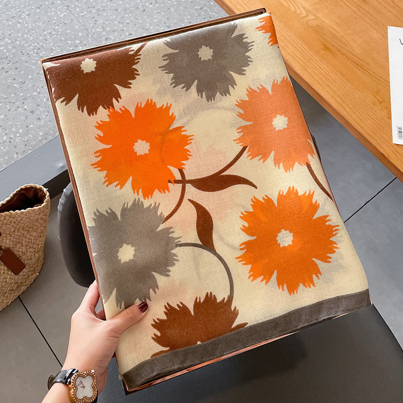 Bufanda ligera, versátil y multicolor con estampado floral elegante para mujer - image 6