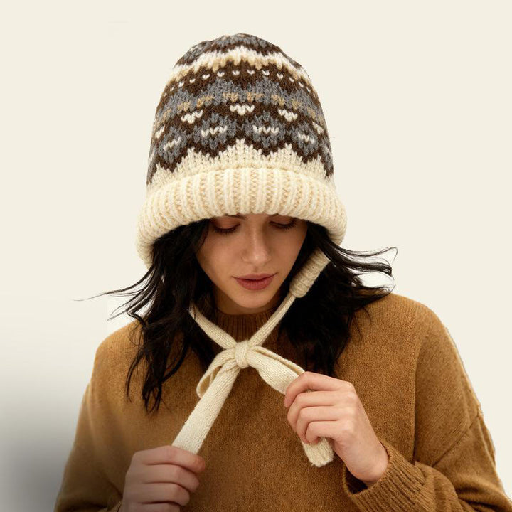 Bolso bandolera de punto con estampado retro para mujer, de doble uso - image 2