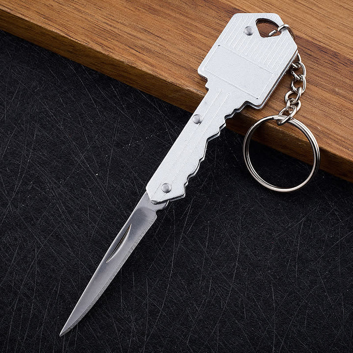 Mini llavero plegable con forma de cuchillo para acampar - Plata - image 10