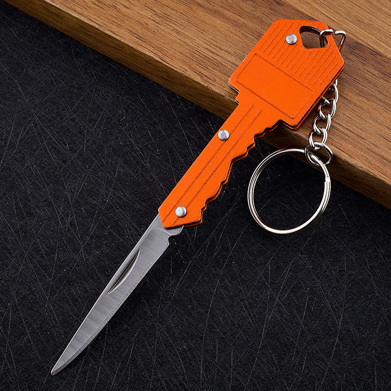 Mini llavero plegable con forma de cuchillo para acampar - Naranja - image 14