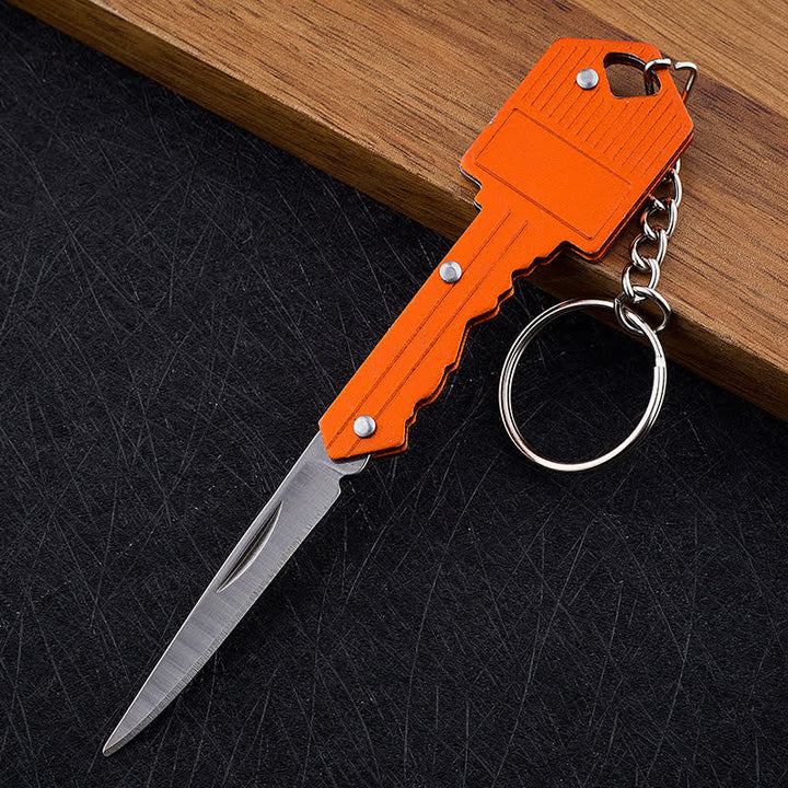 Mini llavero plegable con forma de cuchillo para acampar - Naranja - image 14