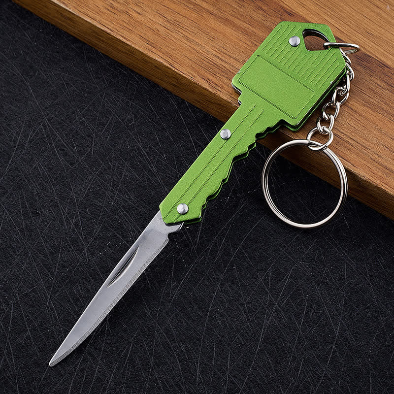 Mini llavero plegable con forma de cuchillo para acampar - Verde - image 12
