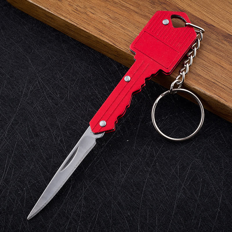 Mini llavero plegable con forma de cuchillo para acampar - Rojo - image 13