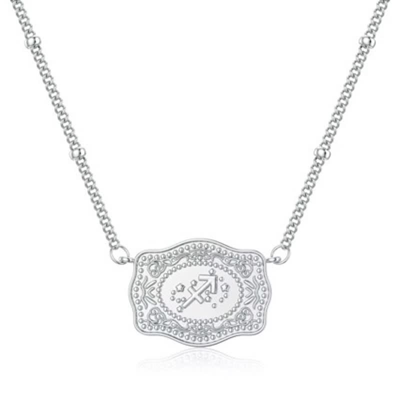 Collar de plata con los doce signos del zodiaco en relieve - Sagitario - image 1