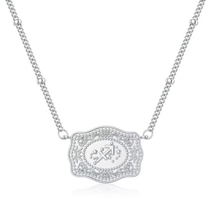 Collar de plata con los doce signos del zodiaco en relieve - Sagitario - image 1