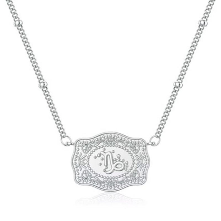 Collar de plata con los doce signos del zodiaco en relieve - Capricornio - image 10