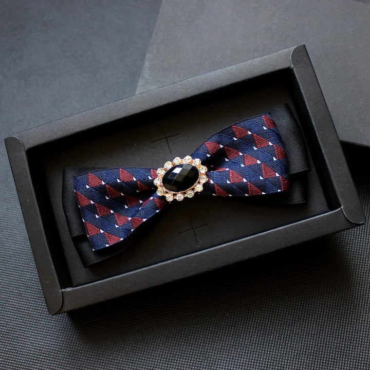 Pajarita formal con diseño geométrico y gemas para hombre - Estilo #1 - image 0