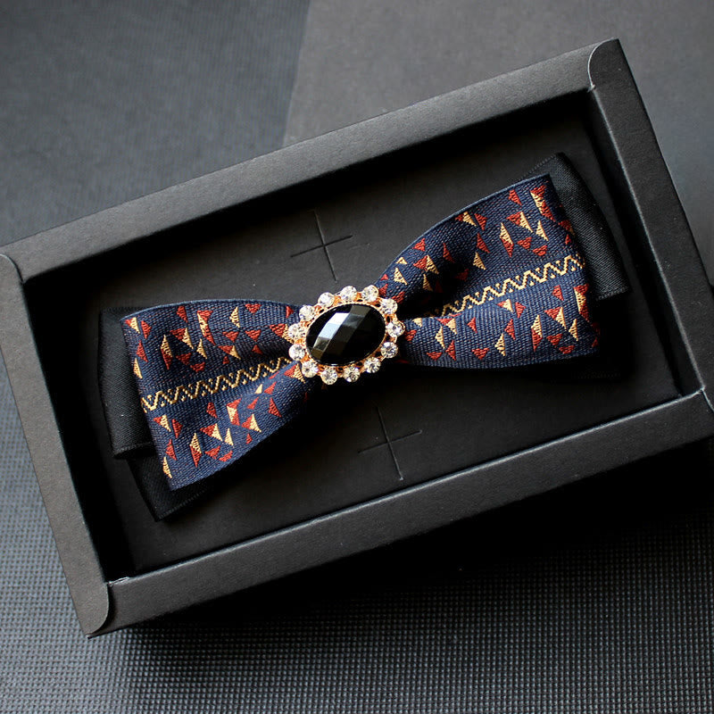 Pajarita formal con diseño geométrico y gemas para hombre - Estilo #9 - image 8