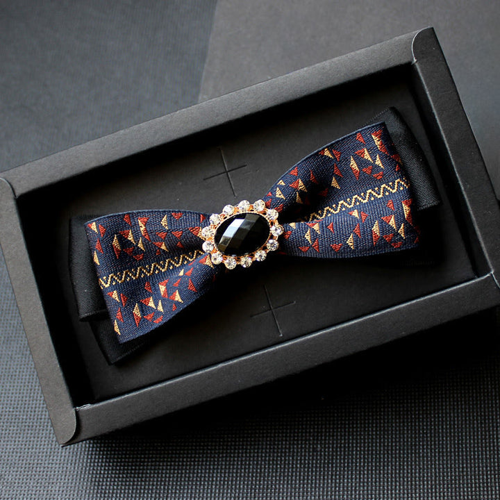 Pajarita formal con diseño geométrico y gemas para hombre - Estilo #9 - image 8