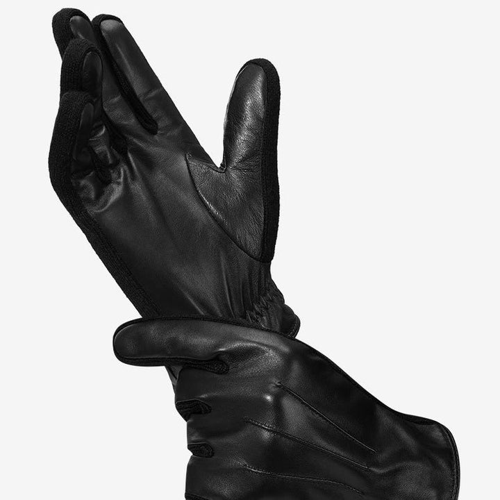 Guantes de invierno de cuero con forro polar para pantalla táctil para hombre - image 2