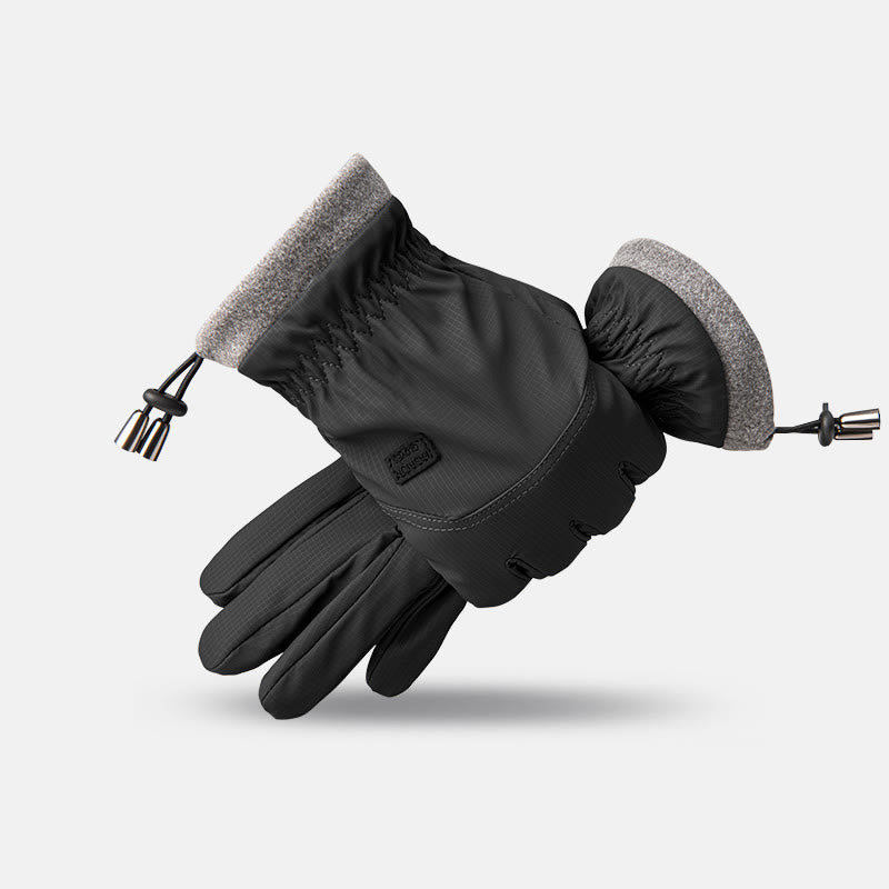 Guantes de invierno impermeables y cálidos para pantalla táctil para hombre - Negro - image 0