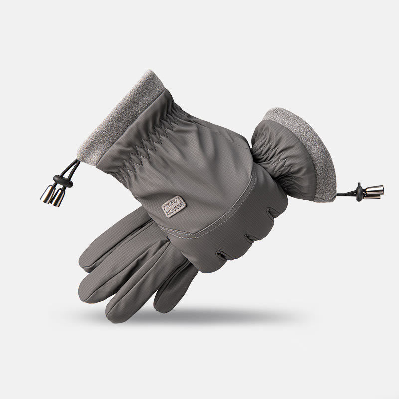 Guantes de invierno impermeables y cálidos para pantalla táctil para hombre - Gris - image 1