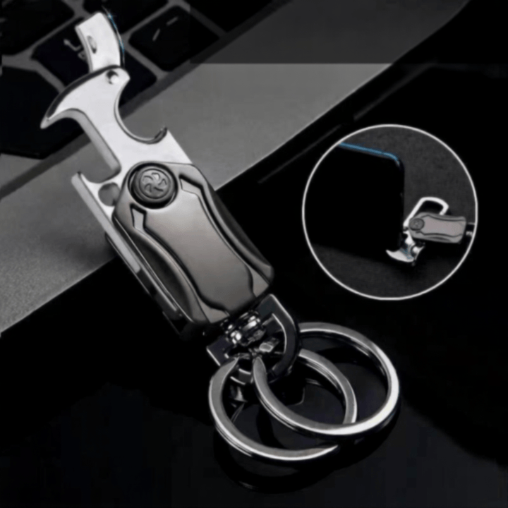 Cuchillo pequeño EDC con abrebotellas y llavero giratorio - Llavero con cuchillo - image 0