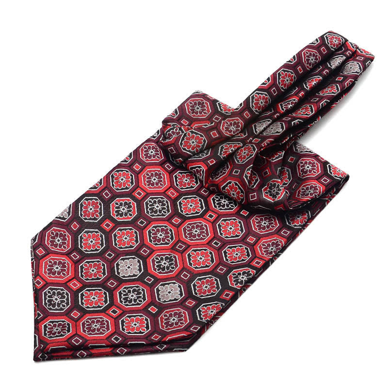 Pañuelo multicolor con estampado floral geométrico retro para hombre - image 4