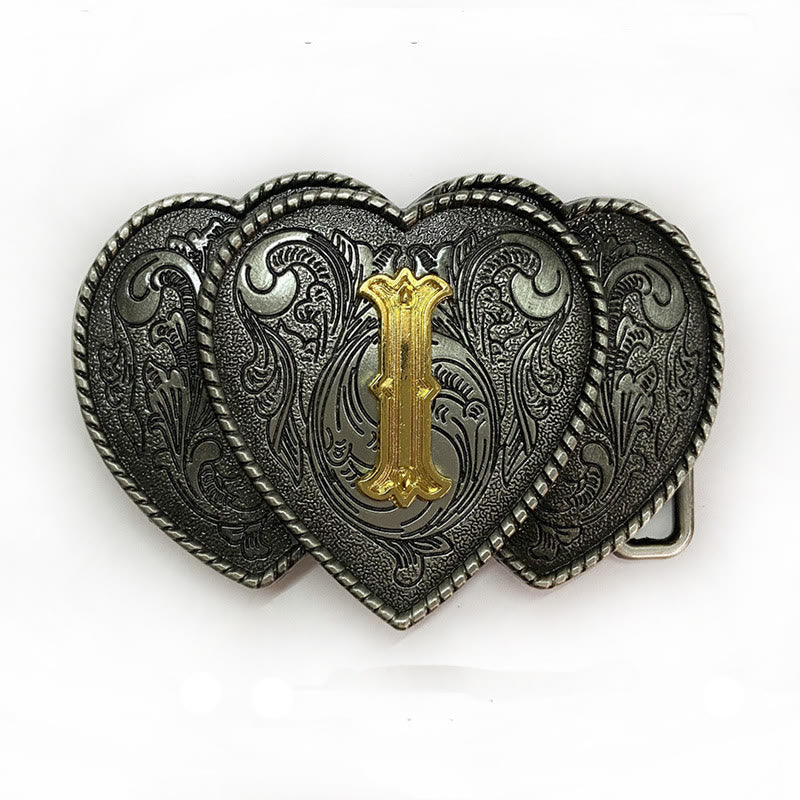 Cinturón de cuero con hebilla en forma de corazón y letras doradas - I - Sin cinturón - Cinturón no incluido - image 14