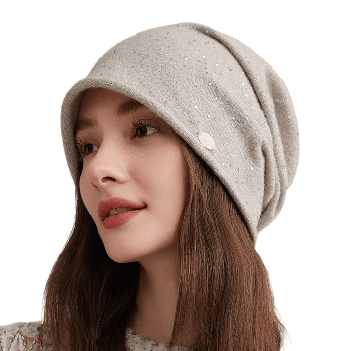Gorro de punto con lentejuelas para mujer - image 1