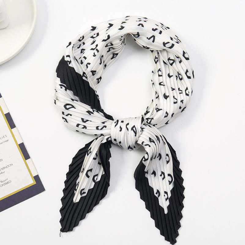 Bufanda plisada ligera y fluida para mujer, ideal para todas las estaciones, con estampado artístico - Estilo #4 - image 5