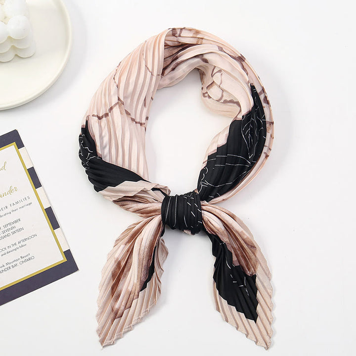 Bufanda plisada ligera y fluida para mujer, ideal para todas las estaciones, con estampado artístico - Estilo #2 - image 3