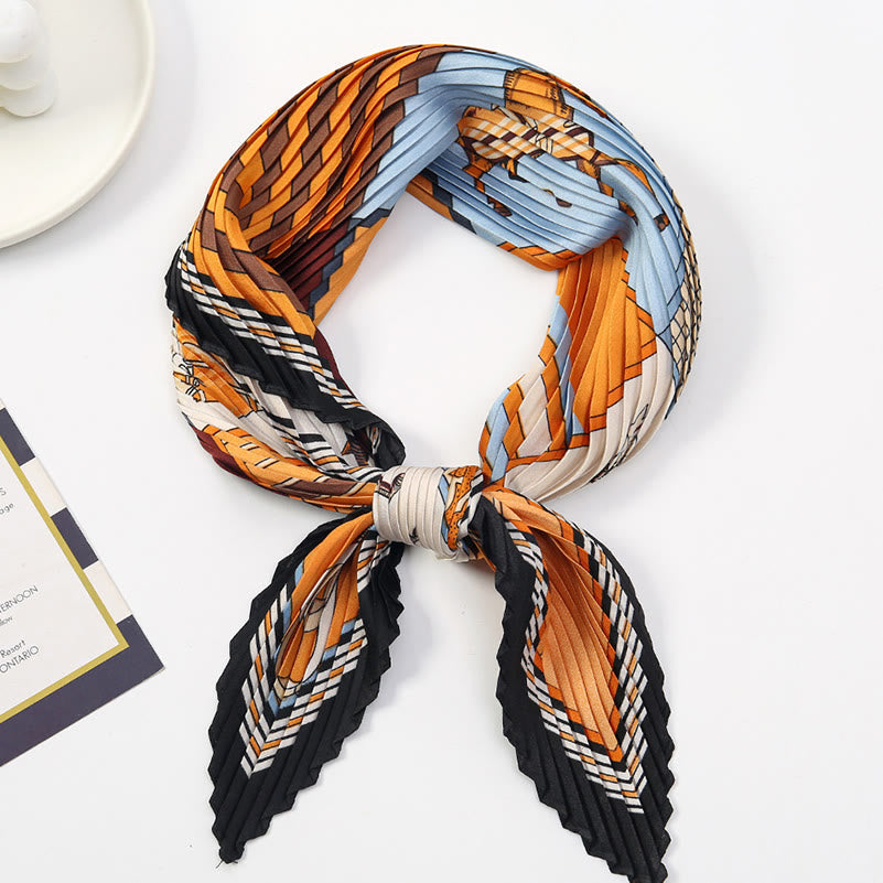 Bufanda plisada ligera y fluida para mujer, ideal para todas las estaciones, con estampado artístico - Estilo #22 - image 23