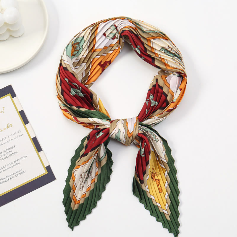 Bufanda plisada ligera y fluida para mujer, ideal para todas las estaciones, con estampado artístico - Estilo #12 - image 13