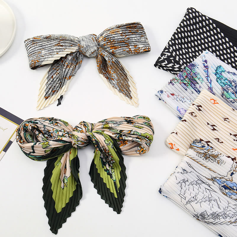 Bufanda plisada ligera y fluida para mujer, ideal para todas las estaciones, con estampado artístico - image 24