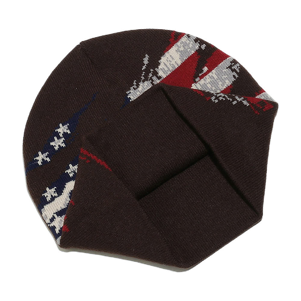 Gorro de punto multicolor con diseño desgastado de bandera estadounidense para hombre - image 4