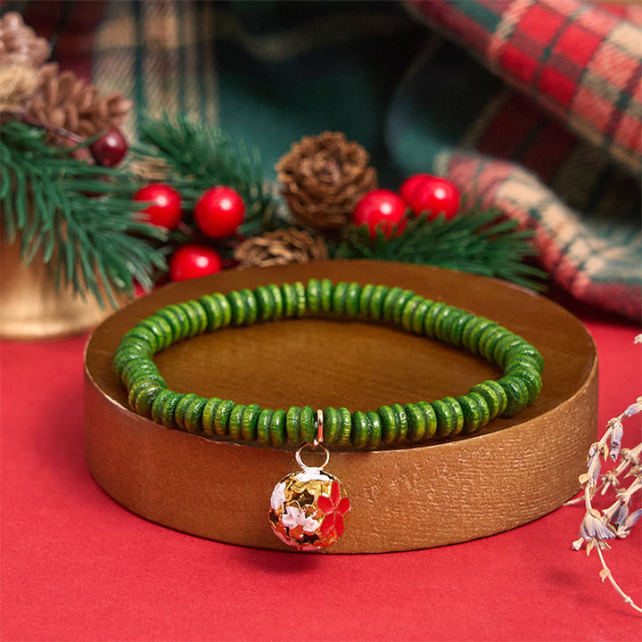 Juego de 6 pulseras con colgantes de cuentas navideñas verdes - image 7