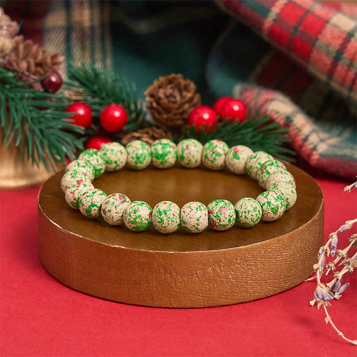 Juego de 6 pulseras con colgantes de cuentas navideñas verdes - image 6