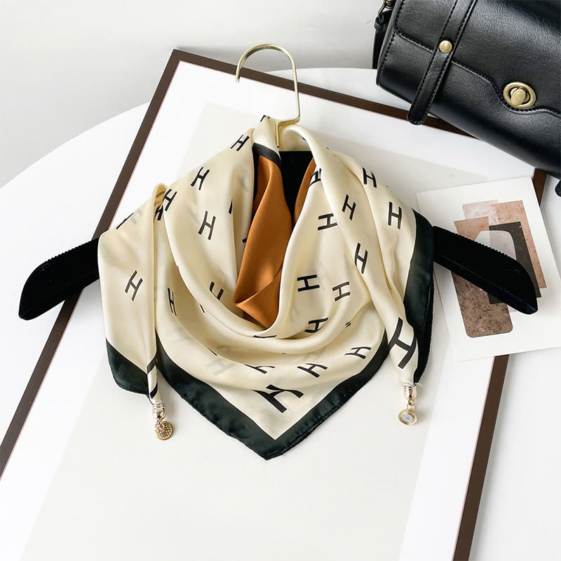 Bufanda cuadrada ligera con estampado artístico retro elegante para mujer - Estilo #16 - image 15