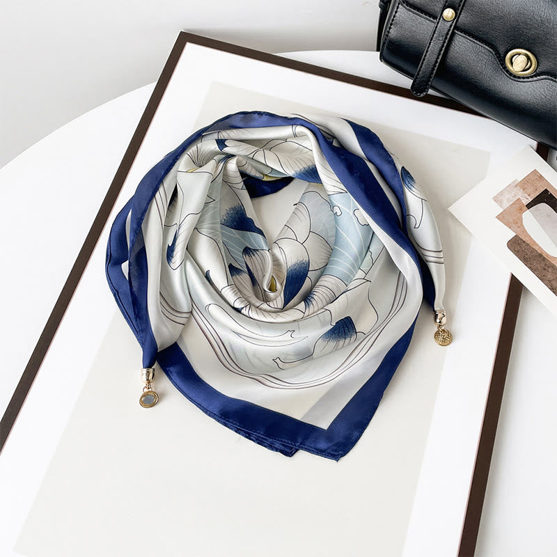 Bufanda cuadrada ligera con estampado artístico retro elegante para mujer - Estilo #19 - image 18