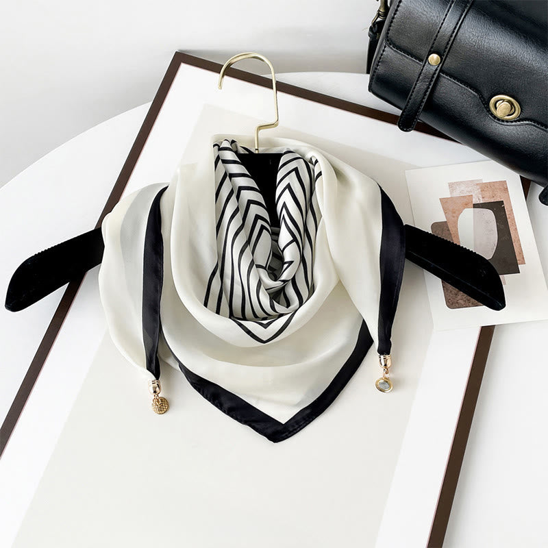 Bufanda cuadrada ligera con estampado artístico retro elegante para mujer - Estilo #7 - image 6