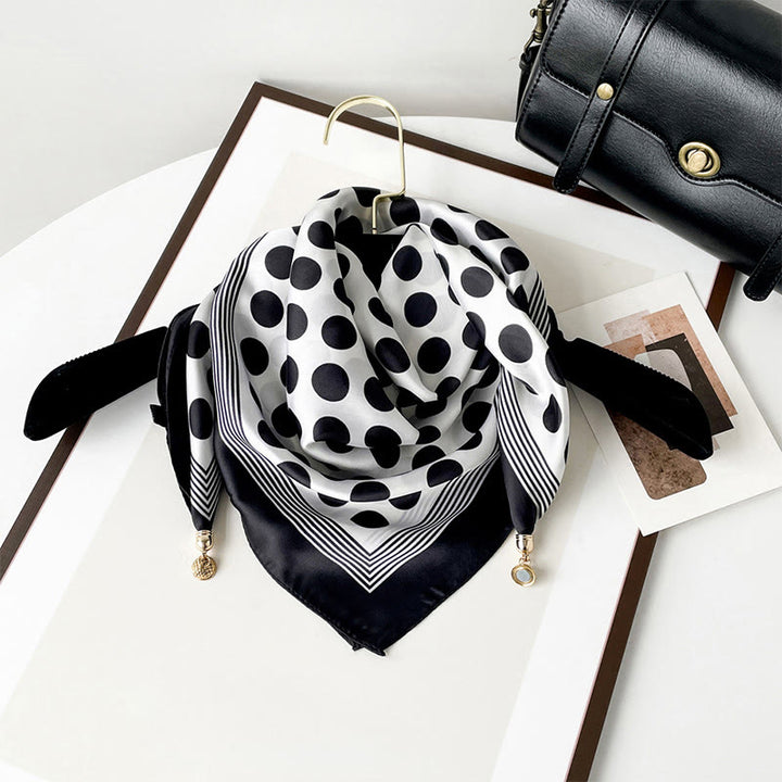 Bufanda cuadrada ligera con estampado artístico retro elegante para mujer - Estilo #10 - image 9