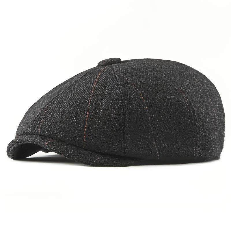 Gorro de boina estilo vendedor de periódicos con diseño de espiga retro elegante para hombre - Gris oscuro - M (22-22 7/8") - image 2