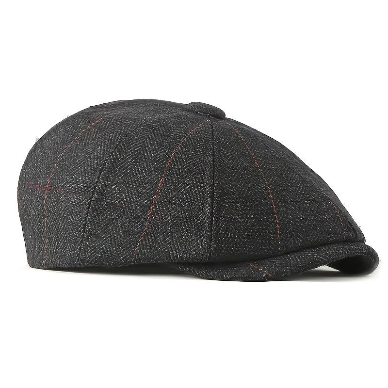 Gorro de boina estilo vendedor de periódicos con diseño de espiga retro elegante para hombre - image 4
