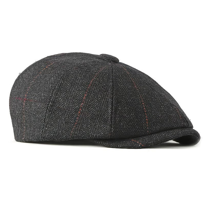 Gorro de boina estilo vendedor de periódicos con diseño de espiga retro elegante para hombre - image 4