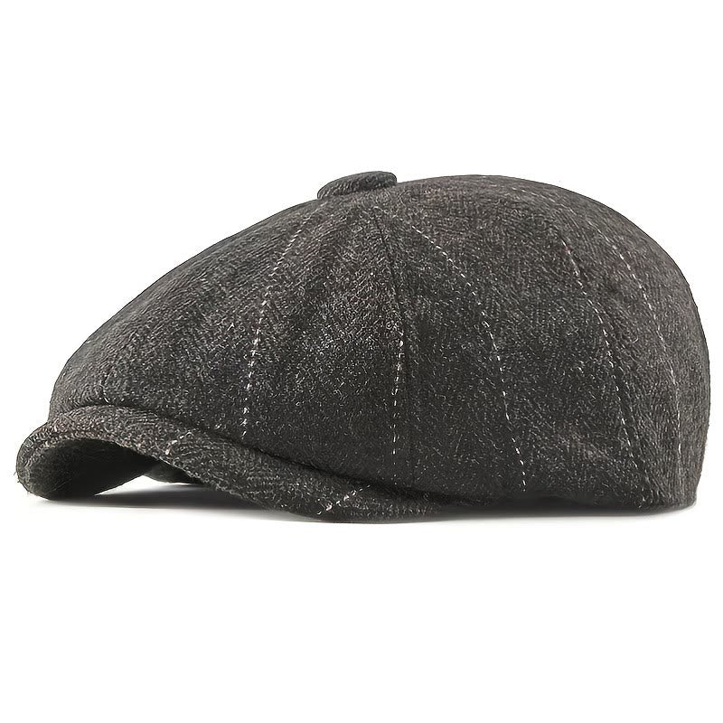 Gorro de boina estilo vendedor de periódicos con diseño de espiga retro elegante para hombre - Café - M (22-22 7/8") - image 0