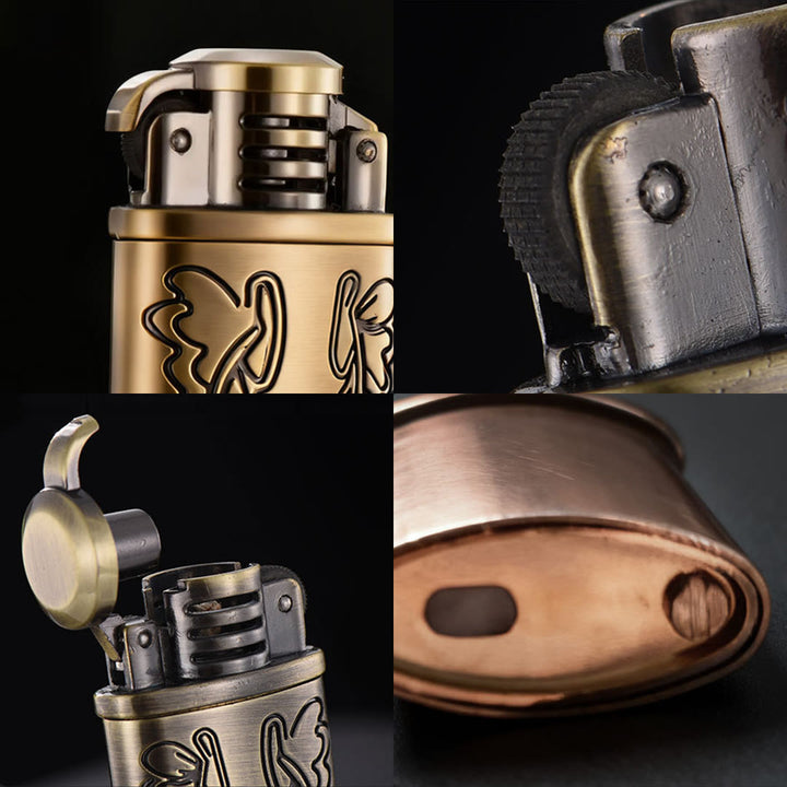 Encendedor de queroseno recargable de bronce con forma de bota de vaquero - image 3