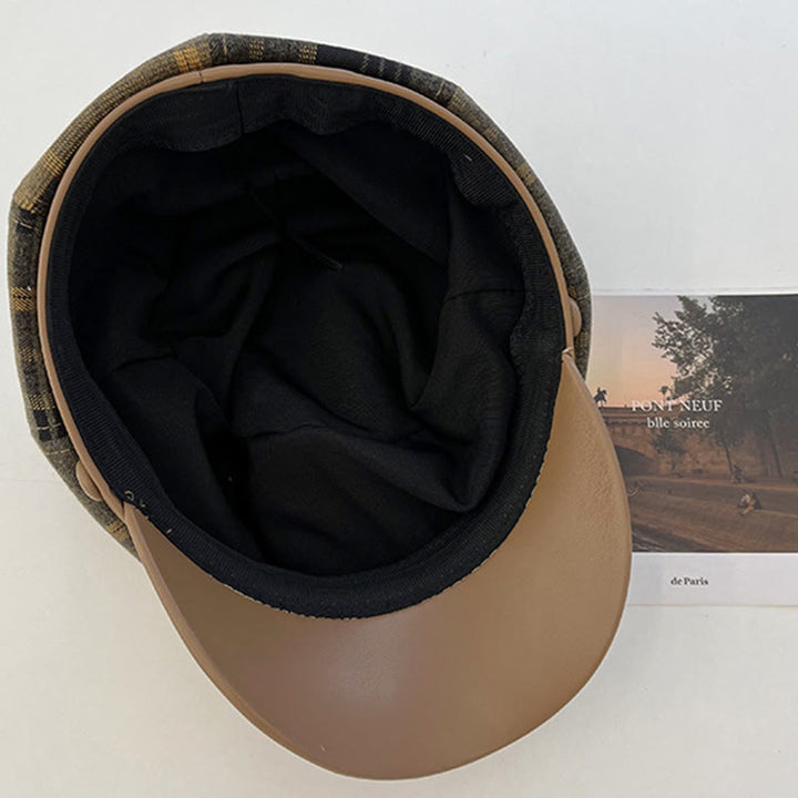 Boina de vendedor de periódicos a cuadros retro para mujer - image 8