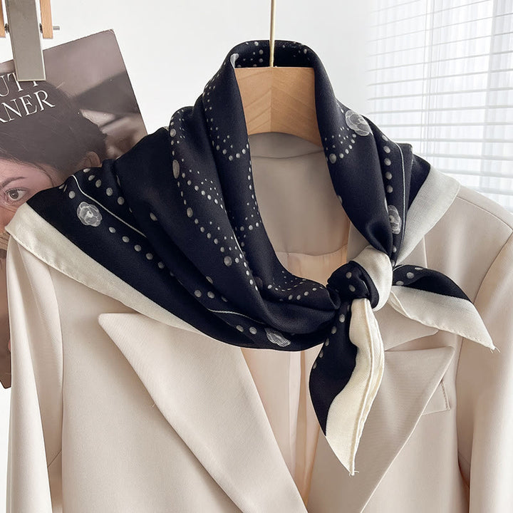 Bufanda cuadrada fina con estampados variados para mujer - Estilo #35 - image 34