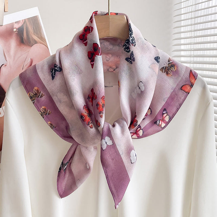 Bufanda cuadrada fina con estampados variados para mujer - Estilo #13 - image 12