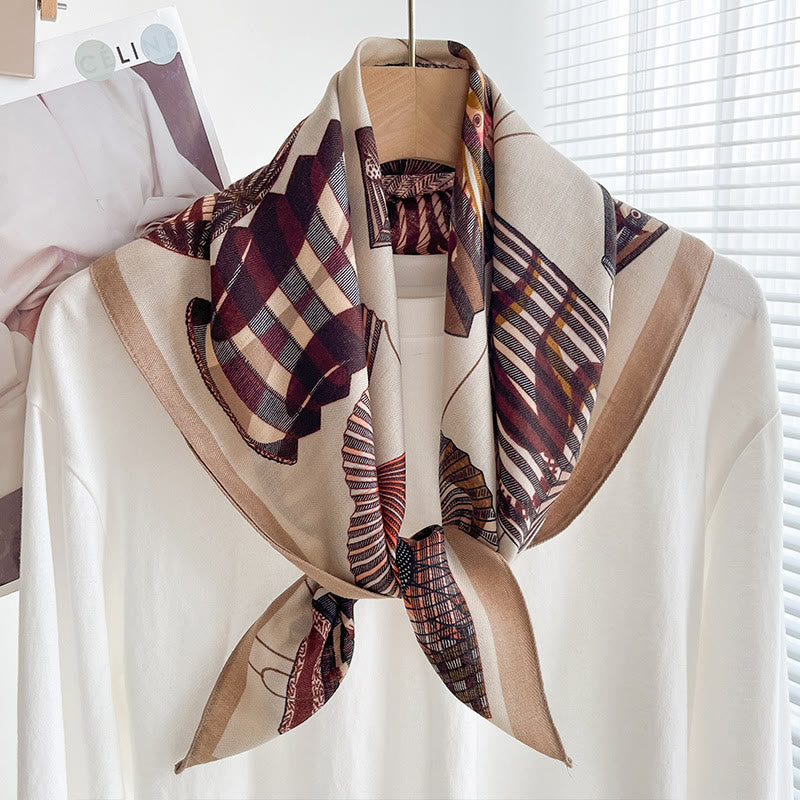 Bufanda cuadrada fina con estampados variados para mujer - Estilo #40 - image 39