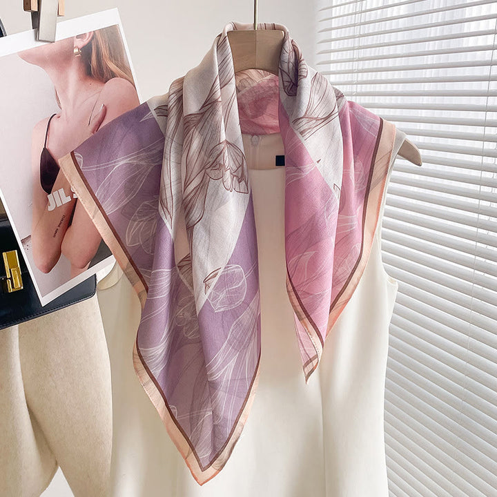 Bufanda cuadrada fina con estampados variados para mujer - Estilo #15 - image 14