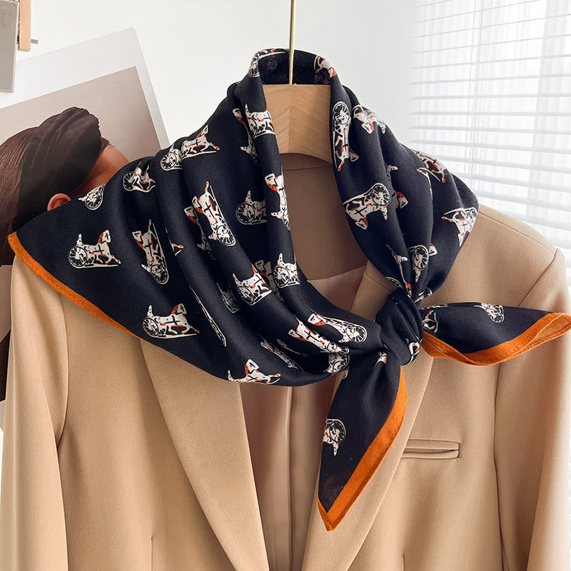 Bufanda cuadrada fina con estampados variados para mujer - Estilo #23 - image 22