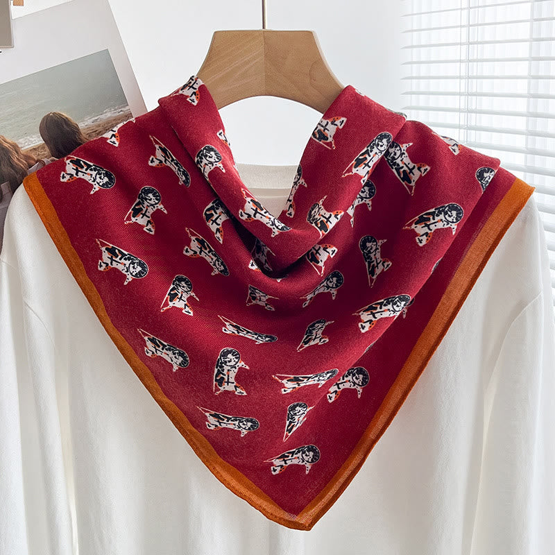 Bufanda cuadrada fina con estampados variados para mujer - Estilo #25 - image 24